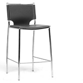 Montclare Counter Stool in Black Bonded Leather (Set of 2)