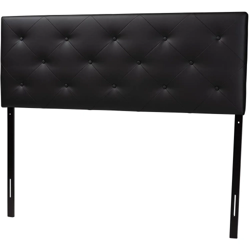 Baltimore Queen Headboard in Tufted Black Leatherette
