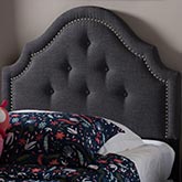 Cora Twin Headboard in Tufted Gray Fabric