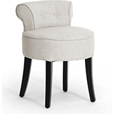 Millani Accent Chair Stool in Beige Linen