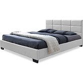 Vivaldi Queen Platform Bed in White Leatherette