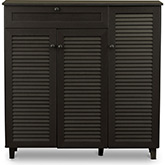 Pocillo Shoe Storage Cabinet in Dark Brown Wood