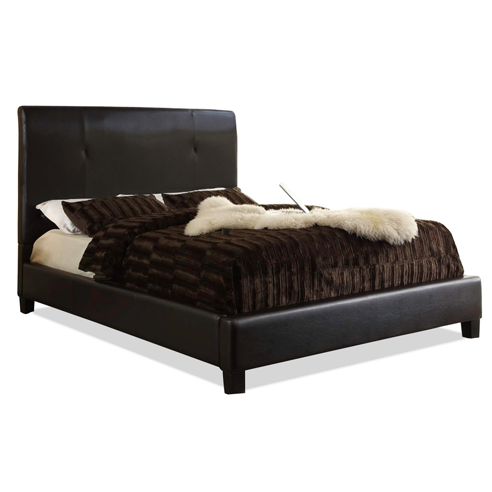 Baxton JSV04 Dark brownQueen Cambridge Queen Bed in Tufted Dark Brown