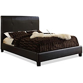 Cambridge Queen Bed in Tufted Dark Brown Leatherette