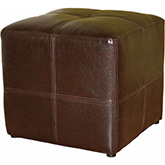 Nox Ottoman in Dark Brown Bonded Leather