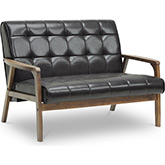 Masterpieces Loveseat in Tufted Brown Leatherette