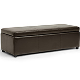 Dennehy Ottoman in Brown Bonded Leather
