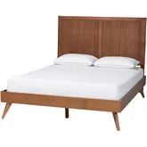Noela Queen Platform Bed in Ash Walnut Finish Wood