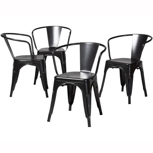 Ryland Dining Chair in Dark Gray Metal (Set of 4)