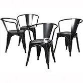 Ryland Dining Chair in Dark Gray Metal (Set of 4)