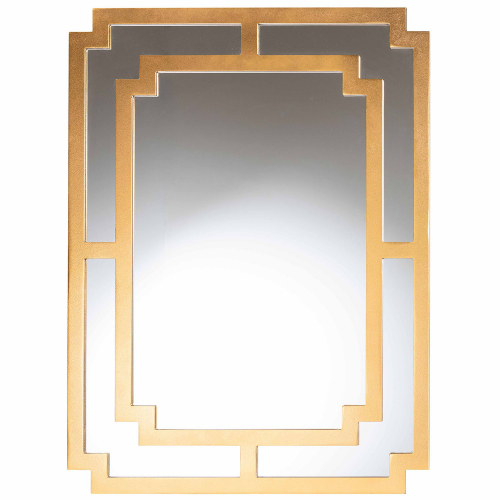 Dayana Wall Mirror in Antique Gold Finish Wood