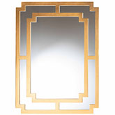 Dayana Wall Mirror in Antique Gold Finish Wood