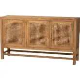 Sibu Cabinet in Natural Rattan & Reclaimed Wood