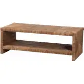 Liza Coffee Table with Shelf in Handwoven Seagrass