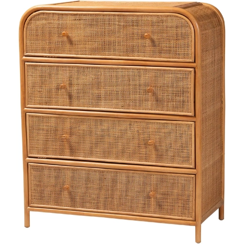 Sampit 4 Drawer Storage Chest in Natural Rattan & Handwoven Cane