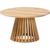 Caribic Slatted Coffee Table in Natural Brown Acacia Wood