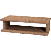 Rhinos Coffee Table w/ Open Shelf Handwoven Seagrass