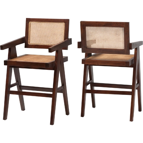 Kresna Natural Rattan Counter Stool (Set of 2)