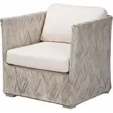 Melbourne Accent Lounge Chair in White Washed Rattan & Neutral Fabric