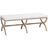 Maliyah Accent Bench in Natural Jute & White Fabric