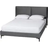 Etienne Queen Platform Bed in Slate Grey Velvet