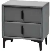 Etienne 2 Drawer Nightstand in Slate Grey Velvet