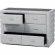 Cadmus 4 Drawer Dresser in Channel Tufted Light Grey Fabric