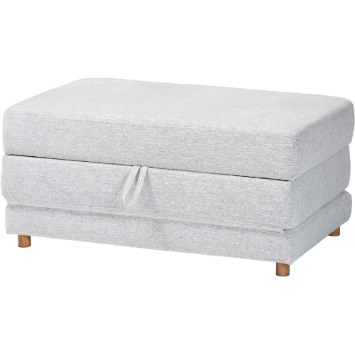 Sabriel Convertible Sleeper Ottoman in Light Grey Fabric