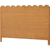 Maritza Scalloped Queen Standalone Headboard in Light Honey Rattan