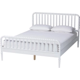 Lucera Full Bobbin Bed in White Finish Wood