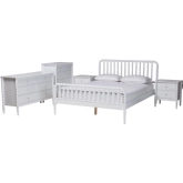 Lucera 5 Piece Full Bobbin Bedroom Set in White Finish Wood