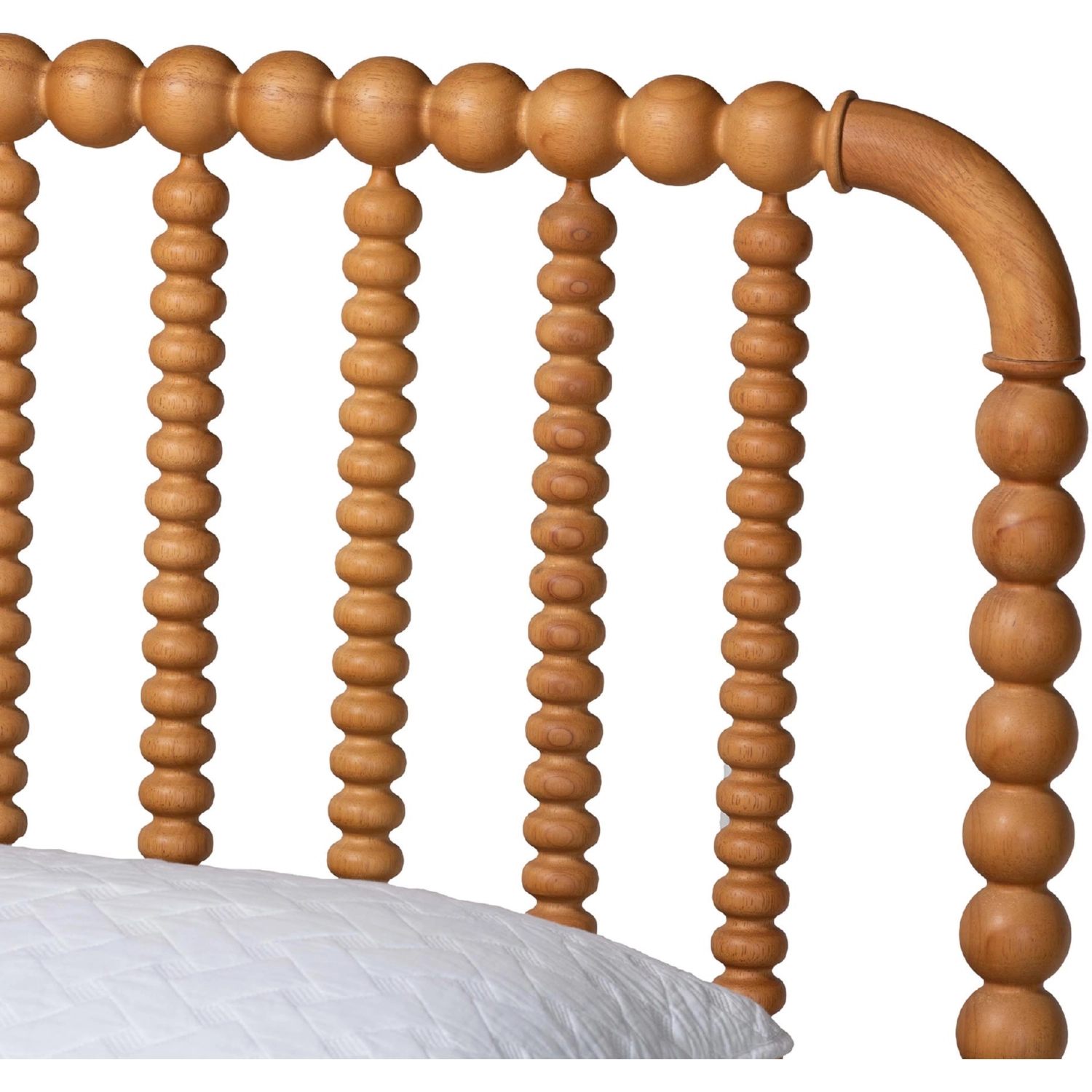 Baxton MG0110-4-NT Oak-Queen Lucera Queen Bobbin Bed in Oak Brown