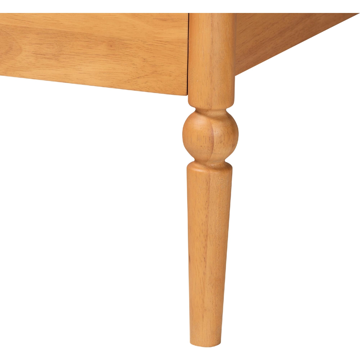 Baxton MG0110-4-NT Oak-Queen Lucera Queen Bobbin Bed in Oak Brown