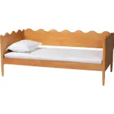 Malaya Full Daybed in Scalloped Oak Brown Wood