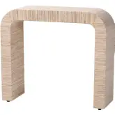 Yareli Console Table in Woven Natural Grasscloth