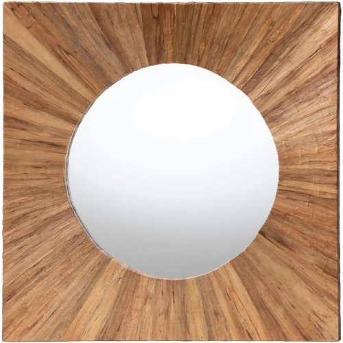 Mosa Accent Mirror in Pealed Grasscloth