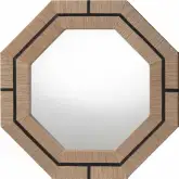 Mirai Octagon Accent Mirror in Woven Grasscloth & Black