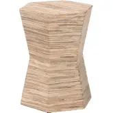 Idana Hexagon End Table in Woven Grasscloth