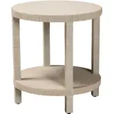 Rocco End Table in Natural Finish Woven Grasscloth