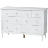 Roni 7 Drawer Dresser White Scalloped Wood