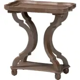 Yannick End Table in French Country Antique Brown Wood