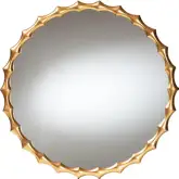 Everette Round Bamboo Inspired Wall Mirror in Antique Goldleaf