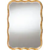 Fredrika Scalloped Wall Mirror in Antique Goldleaf Finish Wood
