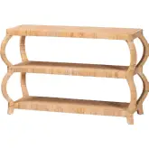 Dalida 3 Tier Console Table in Natural Rattan