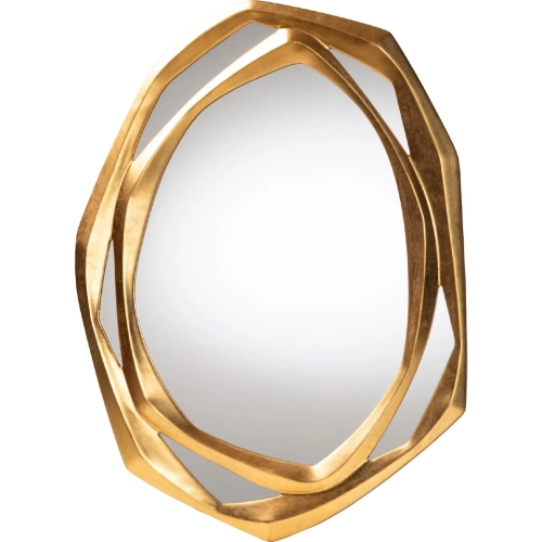Halen Oval Accent Wall Mirror in Antique Goldleaf