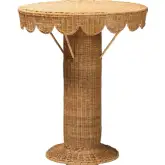Pabla Scalloped Console Table in Light Honey Rattan