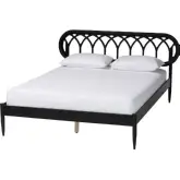 Florica Queen Platform Bed in Black Wood