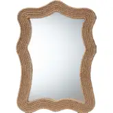 Quiana Coastal Accent Wall Mirror in Woven Rope