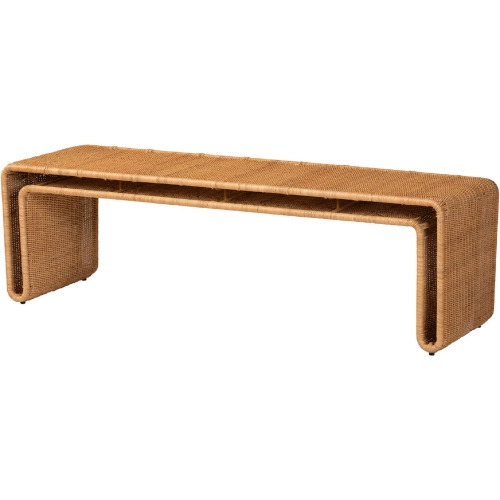 Nevada Accent Bench in Light Honey Rattan