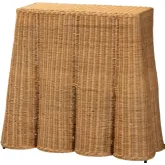 Palm Scallop Console Table in Light Honey Natural Rattan
